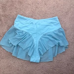 Blue Mesh Rave Skirt with Lining